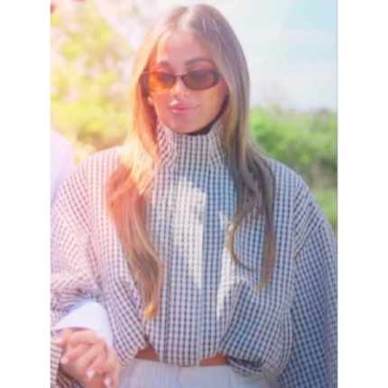 TOWIE S37 Courtney Green Check Bomber Jacket