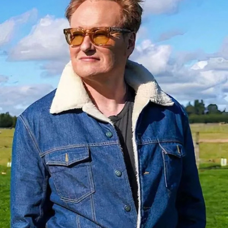 TV-Series-Conan-OBrien-Must-Go-2025-Sherpa-Blue-Denim-Jacket Conan O Brien Must Go S02 Sherpa Denim Jacket - Image 1