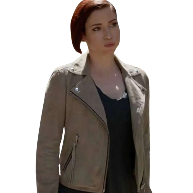 TV-Series-Supergirl-Alex-Danvers-Beige-Suede-Jacket Supergirl Alex Danvers Suede Jacket - Image 1