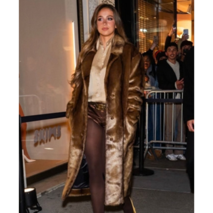 Tate McRae Brown Fur Coat