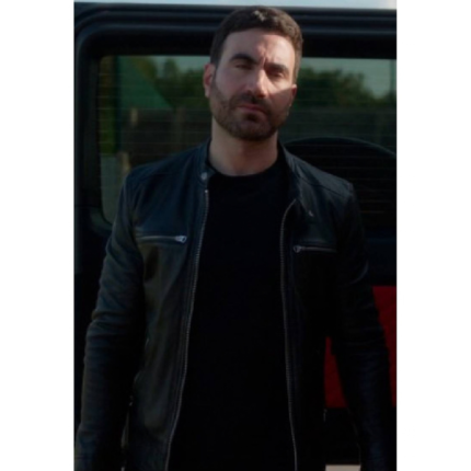 Ted Lasso S04 Roy Kent Black Leather Racer Jacket