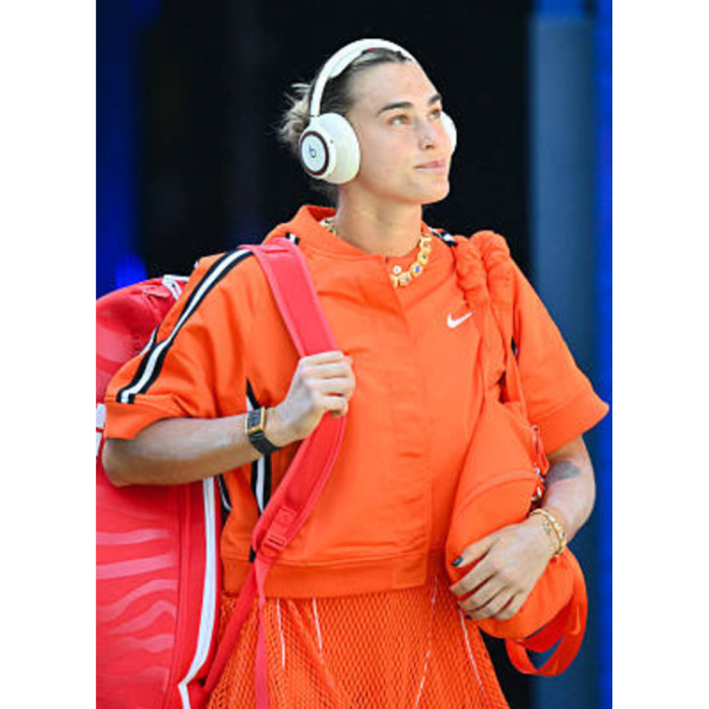 Tennis-US-Open-2026-Aryna-Sabalenka-Orange-Athletic-Jacket-Front US Open Aryna Sabalenka Orange Jacket - Image 1