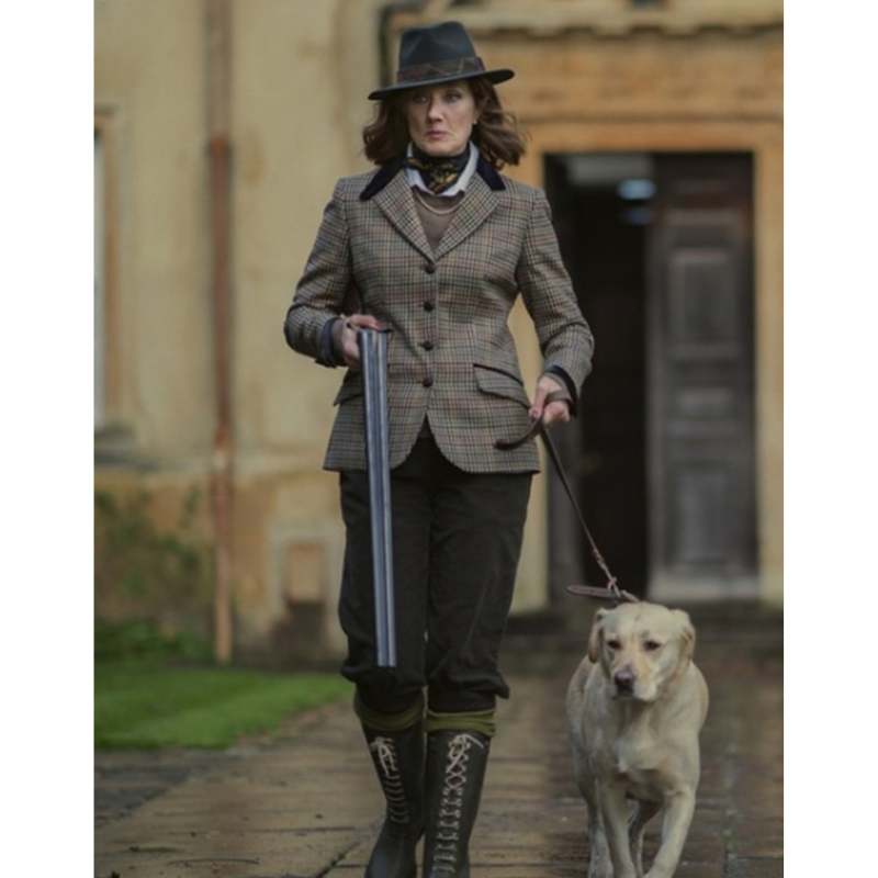 The-Gentlemen-2024-Joely-Richardson-Plaid-Blazer The Gentlemen 2024 Joely Richardson Plaid Blazer - Image 1