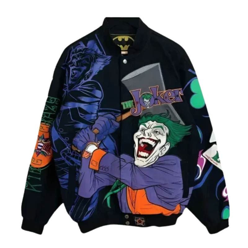 The-Joker-Batman-Bomber-Jacket The Joker Batman Black Bomber Jacket - Image 1