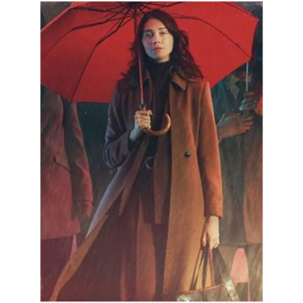 The Killing Kind 2023 Emma Appleton Brown Trench Coat