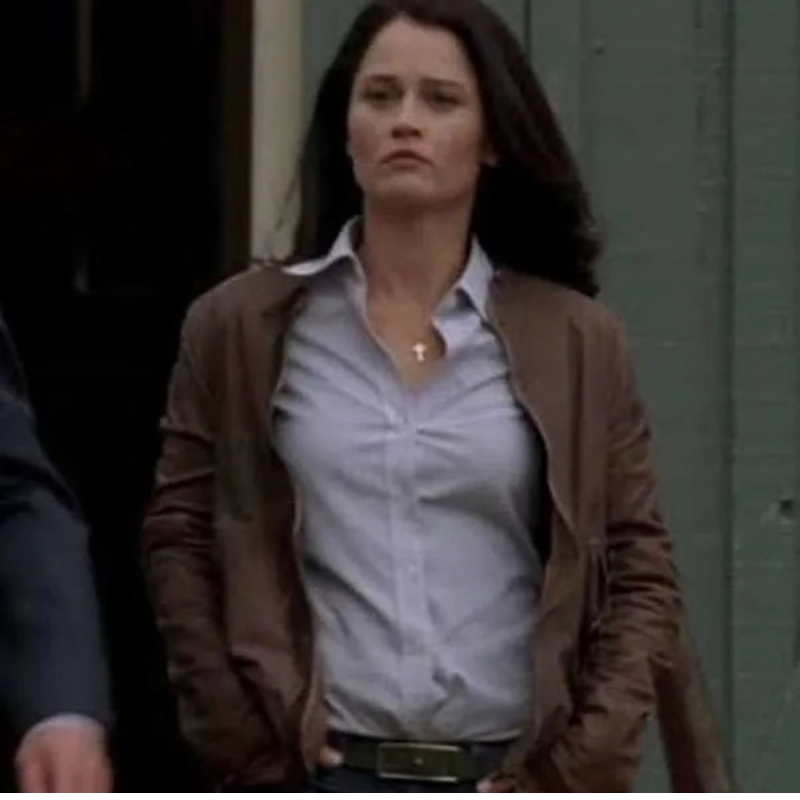 The-Mentalist-S01-Teresa-Lisbon-Cotton-Jacket Teresa Lisbon The Mentalist Brown Cotton Jacket - Image 1