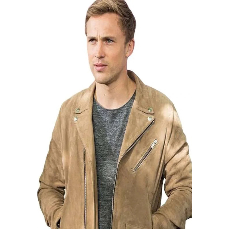 The-Royals-S03-William-Moseley-Suede-Biker-Leather-Jacket William Moseley The Royals S03 Suede Biker Jacket - Image 1