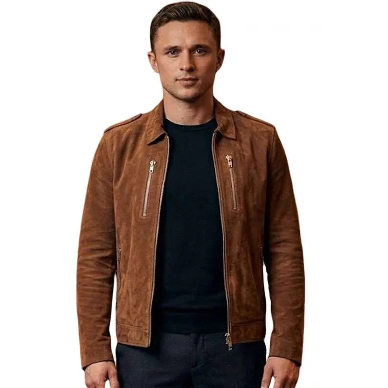 The-Royals-S04-Prince-Liam-Brown-Suede-Leather-Jacket Prince Liam The Royals S04 Brown Suede Leather Jacket - Image 1
