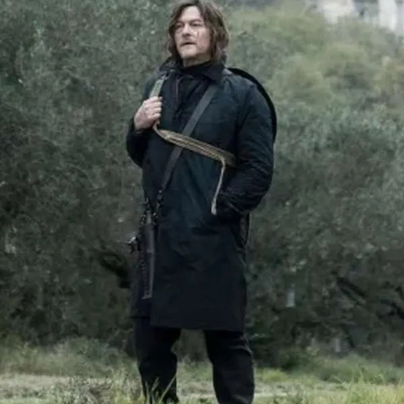 The-Walking-Dead-Daryl-Dixon-S01-Daryl-Dixon-Black-Trench-Coat Daryl Dixon The Walking Dead Daryl Dixon Black Coat - Image 1