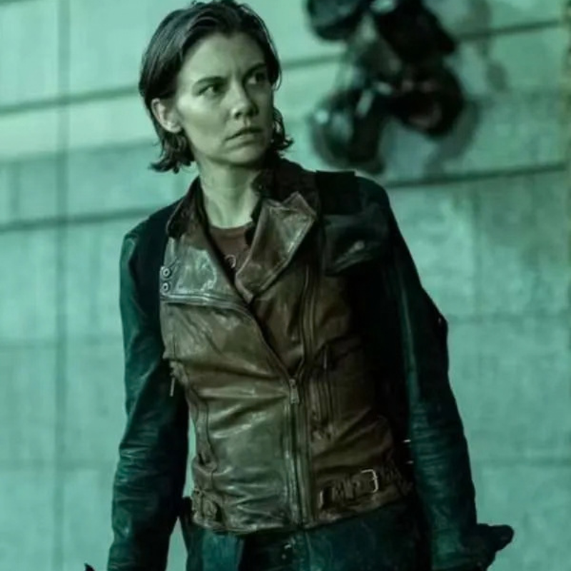 The-Walking-Dead-Dead-City-2023-Lauren-Cohan-Brown-Leather-Vest Lauren Cohan The Walking Dead: Dead City Brown Vest - Image 1