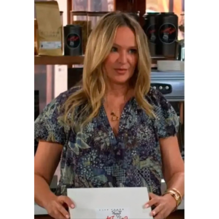 The Young and the Restless Sharon Newman Blue Printed Top