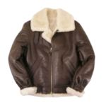 Thomas SF Shearling Sheepskin Brown Leather Jacket
