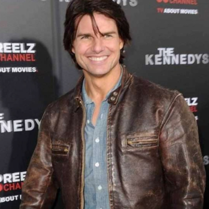 Thomas Cruise Mapother Distressed Leather Jacket