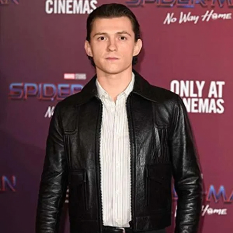Tom-Holland-Spider-Man-No-Way-Home-Movie-Event-Peter-Parker-Black-Jacket Spider Man No Way Home Movie Event Tom Holland Jacket - Image 1