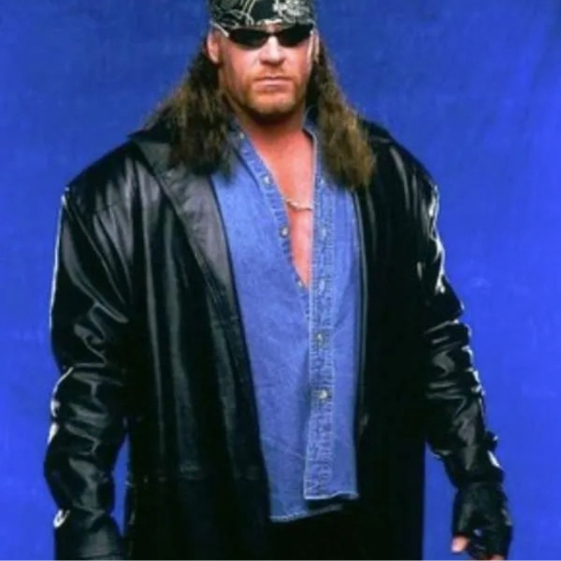 Undertake-WWE-Black-Leather-Trench-Coat Undertaker WWE Black Leather Coat - Image 1