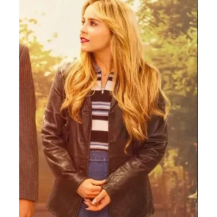 Up Here Lindsay Black Biker Leather Jacket
