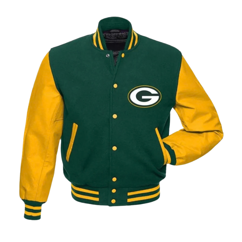 Varsity-Green-Bay-Packers-Letterman-Jacket-768x896 Varsity Green Bay Packers Letterman Jacket - Image 1