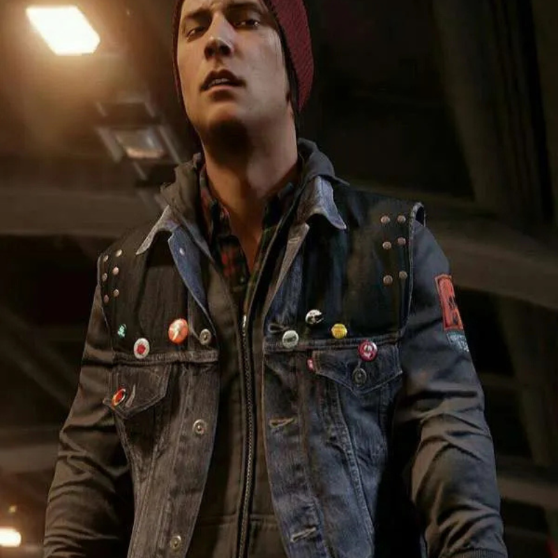 Video-Game-Infamous-Second-Son-Troy-Baker-Blue-Vest Delsin Rowe Infamous Second Son Denim Vest - Image 1