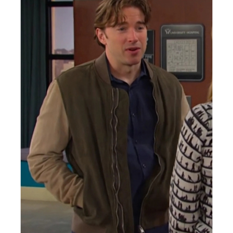Will-Horton-Days-of-Our-Lives-Two-Tone-Bomber-Jacket Will Horton Days of Our Lives Two Tone Bomber Jacket - Image 1
