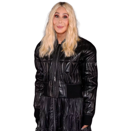 Cher Black Jacket black quilted cropped puffer style