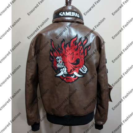 Cyberpunk 2077 Samurai brown jacket back detail