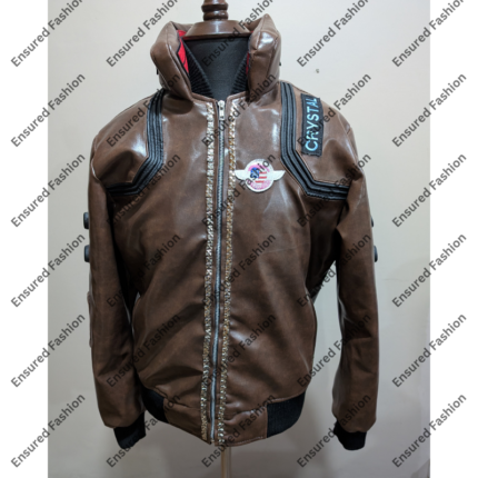 Cyberpunk 2077 Samurai brown leather jacket front view