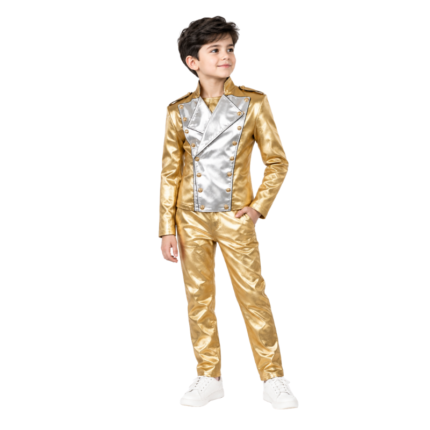 Michael Jackson Golden Military Kids Jacket front view