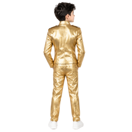 Michael Jackson Golden Military Kids Jacket back view