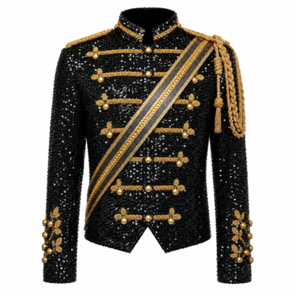 Michael Jackson Military Sequin Kids Jacket front detail