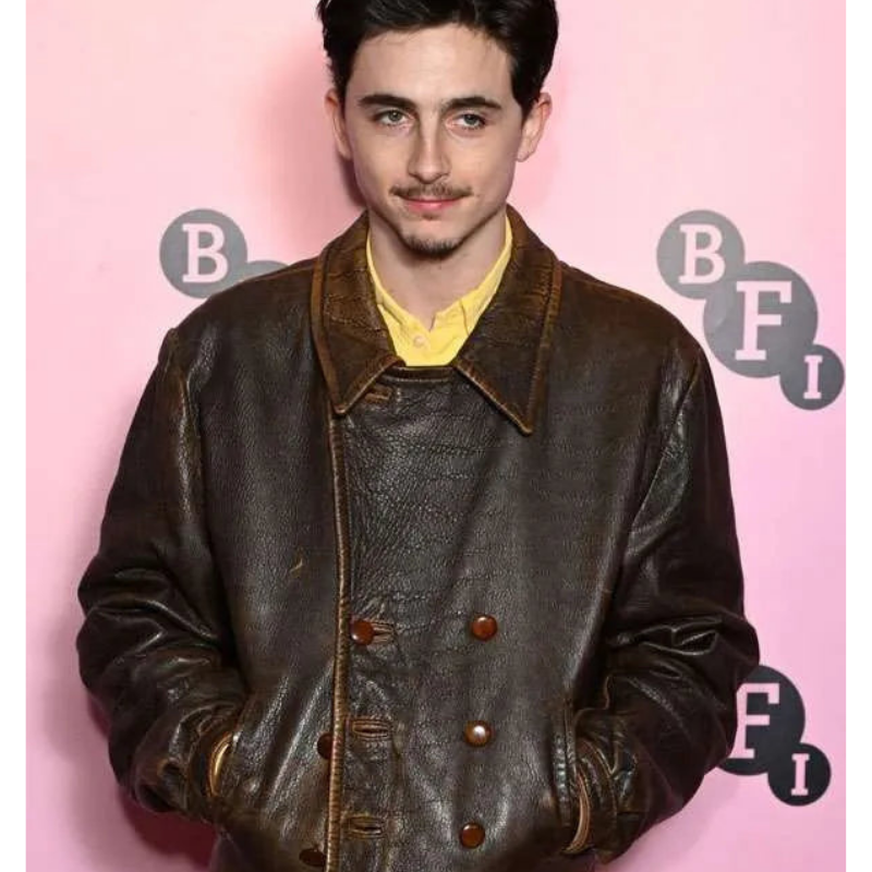 timothee-chalamet-bfi-brown-leather-jacket Timothee Chalamet BFI Brown Leather Jacket - Image 1