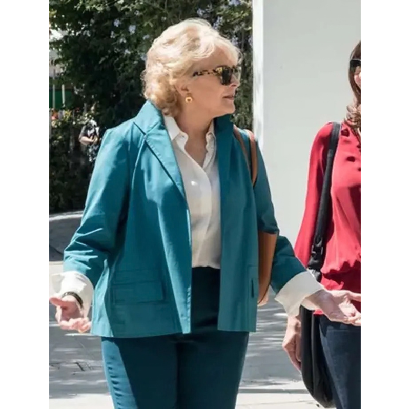 Candice-Bergen-Book-Club-The-Next-Chapter-Blue-Cotton-Blazer Candice Bergen Book Club The Next Chapter Blue Cotton Blazer - Image 1