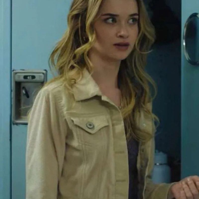 Chris-Hargensen-Carrie-2026-Beige-Jacket Love of Your Life Maya Black Bomber Jacket - Image 1