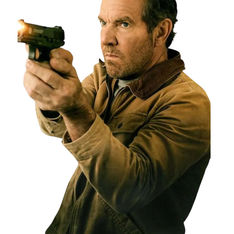 Dennis-Quaid-The-Florist-2026-Brown-Cotton-Jacket The Florist 2026 Dennis Quaid Brown Jacket - Image 1