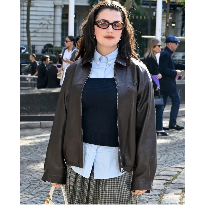 Ella-bright-oversized-brown-leather-jacket Ella Bright oversized brown leather jacket - Image 1