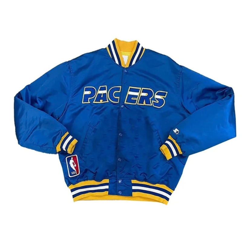 Indiana-Pacers-90s-Blue-Bomber-Jacket Indiana Pacers 90’s Blue Bomber Jacket - Image 1