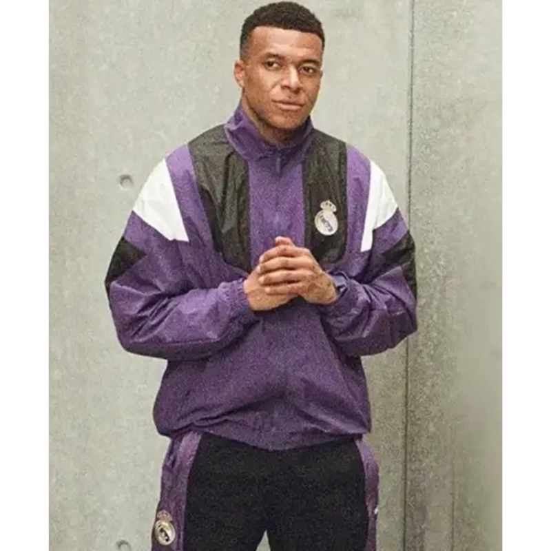 Kylian-Mbappe-EA-FC-27-Real-Madrid-Adidas-Purple-Track-Jacket-Front Kylian Mbappe Real Madrid Track Jacket - Image 1