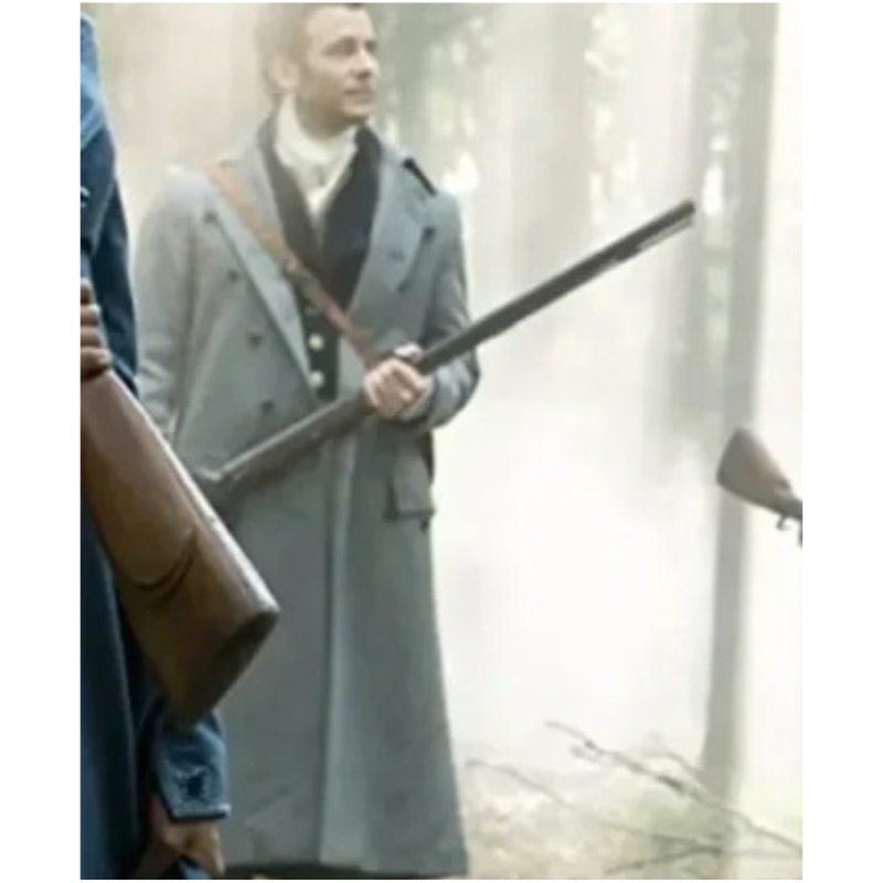 Luke-Thompson-Bridgerton-Grey-Trench-Coat-350x425 (1) Luke Thompson Bridgerton Grey Trench Coat - Image 1