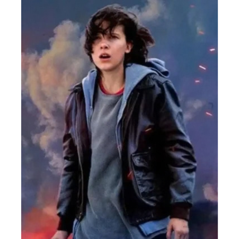 Madison-Russell-Godzilla-King-of-the-Monsters-Bomber-Leather-Jacket-350x425 Madison Russell Godzilla: King of the Monsters Bomber Leather Jacket - Image 1
