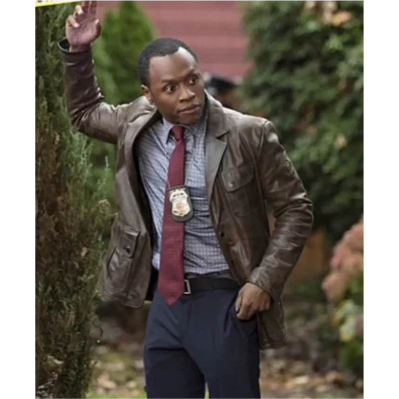 Malcolm-Goodwin-iZombie-Brown-Leather-Jacket-350x425 Malcolm Goodwin iZombie Brown Leather Jacket - Image 1