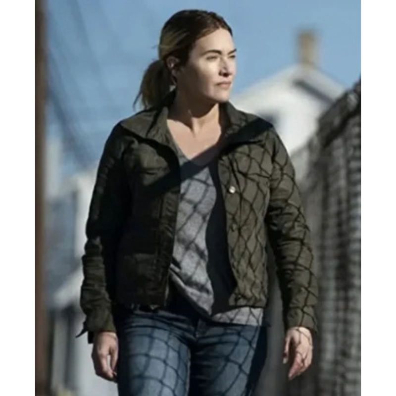 Mare-of-Easttown-Kate-Winslet-Olive-Green-Jacket-350x425 (1) Mare of Easttown Kate Winslet Olive Green Jacket - Image 1
