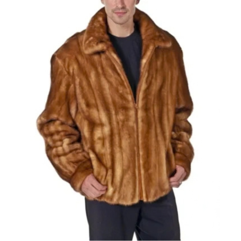 Mens-Brown-Real-Mink-Fur-Winter-Warm-Jacket-right-350x425 (1) Men’s Brown Real Mink Fur Winter Warm Jacket - Image 1
