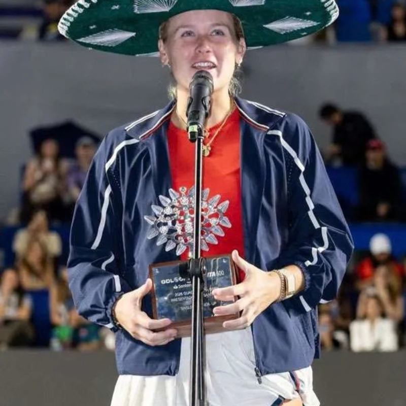 Peyton-Stearns-WTA-500-Guadalajara-Open-Akron-2026-Blue-Track-Jacket WTA 500 Guadalajara Open Peyton Stearns Track Jacket - Image 1