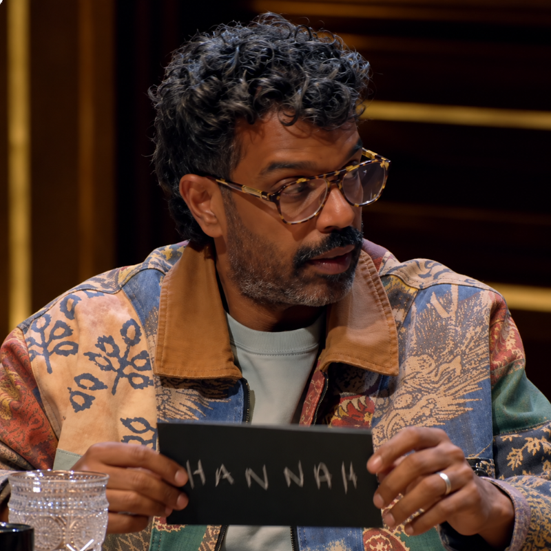 Romesh-ranganathan-the-celebrity-traitors-patchwork-jacket Romesh Ranganathan The Celebrity Traitors Patchwork Jacket - Image 1