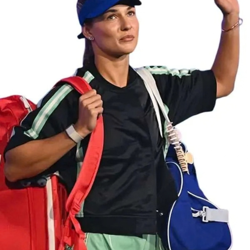 US-Open-Tennis-2026-Anna-Kalinskaya-Black-Bomber-Jacket US Open 2026 Anna Kalinskaya Black Jacket - Image 1